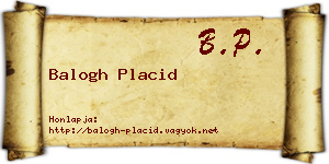 Balogh Placid névjegykártya